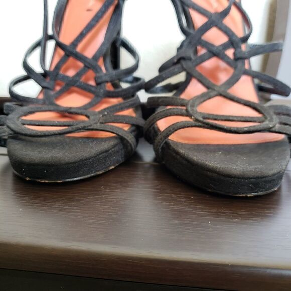 Via Spiga promise black glitter strappy heels 10 - Picture 7 of 7